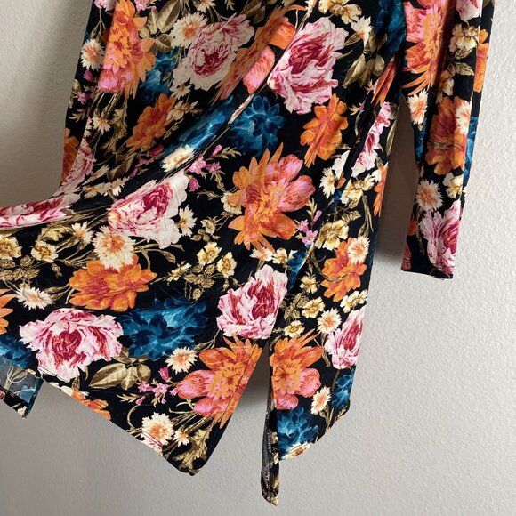 JM Collection Womens Plus XXL Floral Tunic Top 3/4 Sleeve Multicolor Stretch - Picture 9 of 10